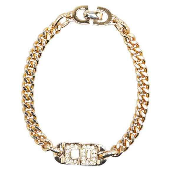 Dior CD Logo Rhinestone Bracelet Gold - Picture 2 of 6